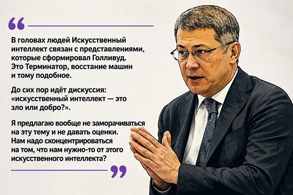 10 главных цитат Радия Хабирова про внедрение ИИ в Башкирии