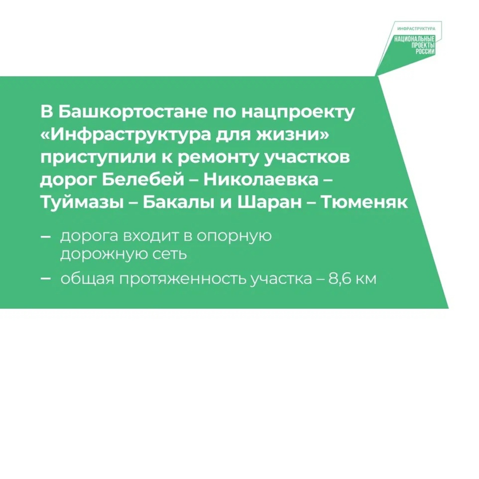 В Башкирии по нацпроекту «Инфраструктура для жизни» обновляют дороги